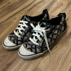 Size 7.5 Coach C Black Sneakers Used